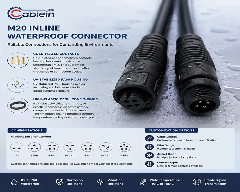 M20 Inline Waterproof Connector M20 Inline Waterproof Connector