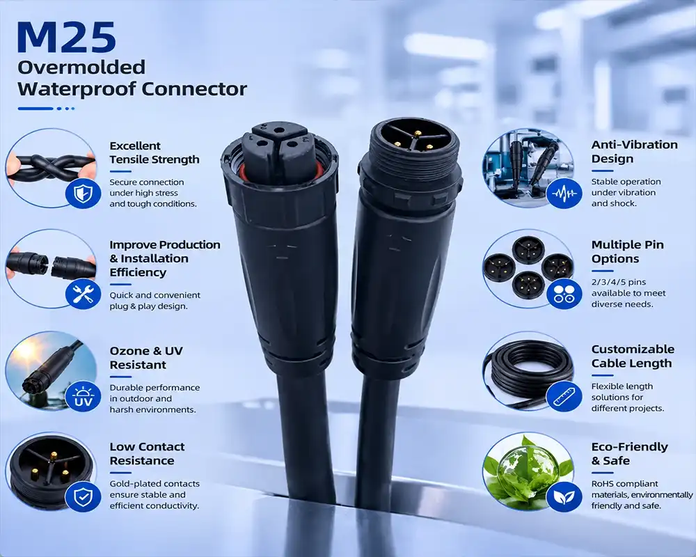 M25 Overmolded Waterproof Connector advantage M25 Overmolded Waterproof Connector advantage