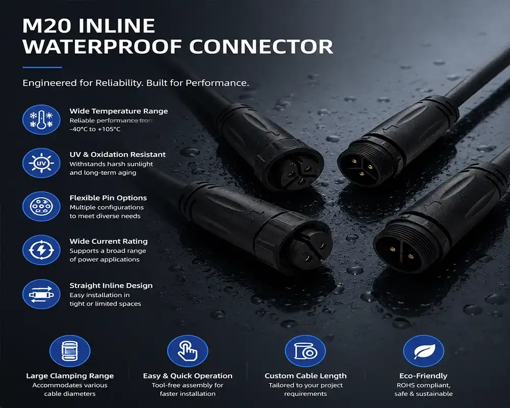 M20 Inline Waterproof Connector advantage