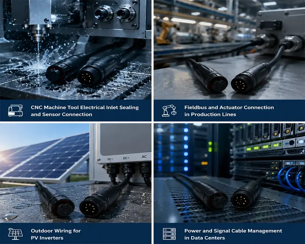 M16 Straight Waterproof Cable Connector application