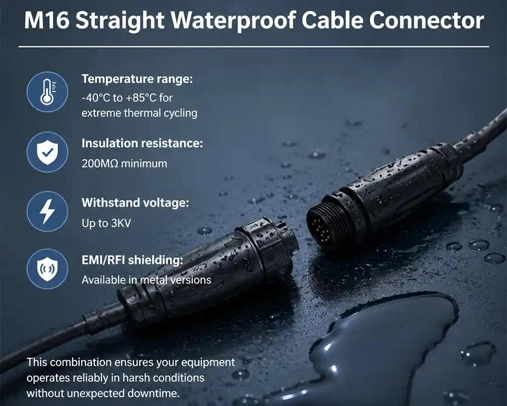 M16 Straight Waterproof Cable Connector