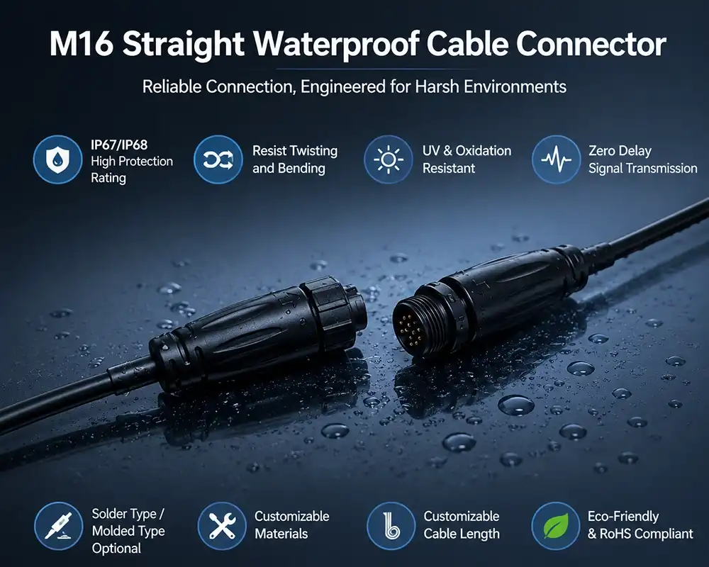 M16 Straight Waterproof Cable Connector advantage