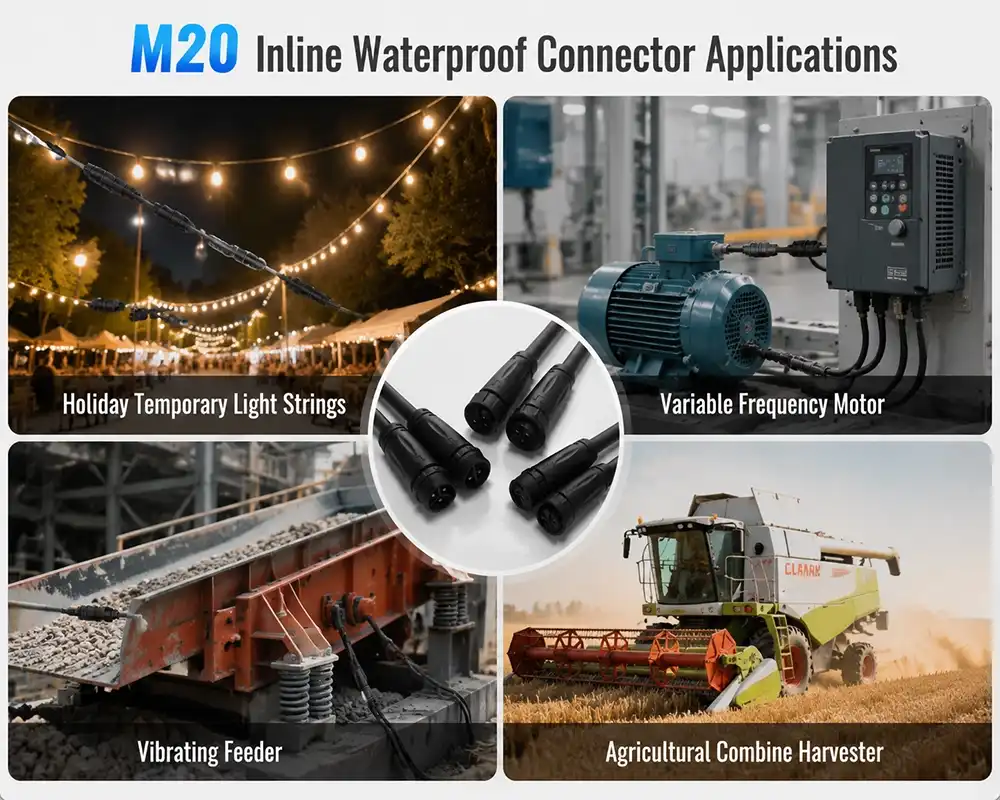 M20 Inline Waterproof Connector application M20 Inline Waterproof Connector application