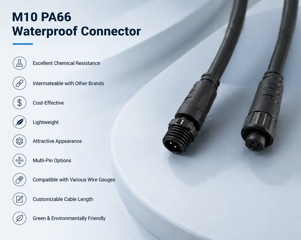 M10 PA66 Waterproof Connector advantage