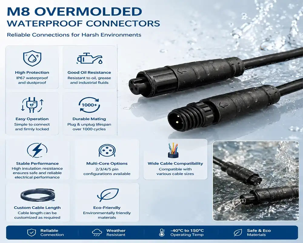 M8 Overmolded Waterproof Connector advantage
