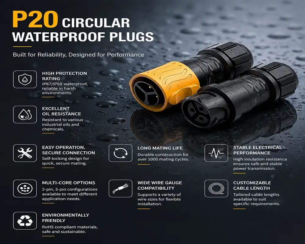 P20 circular waterproof plug advantage