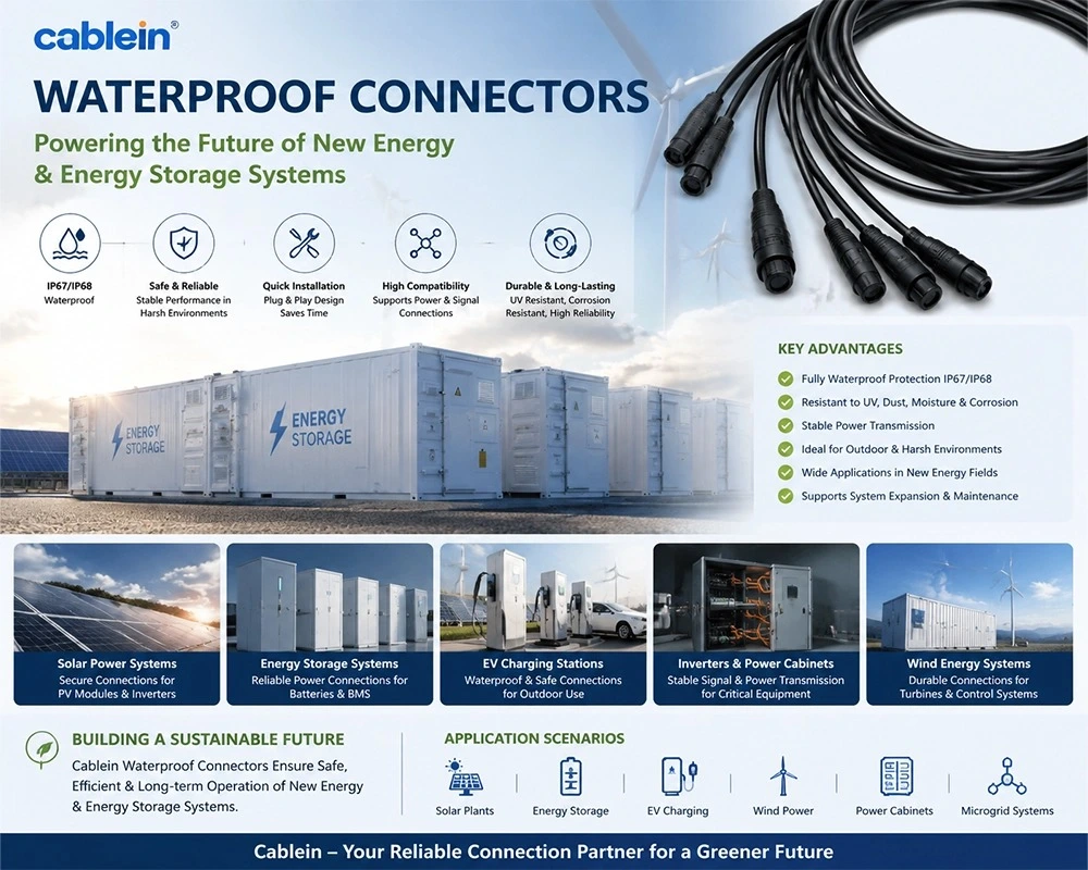 waterproof connector for solar energy storage