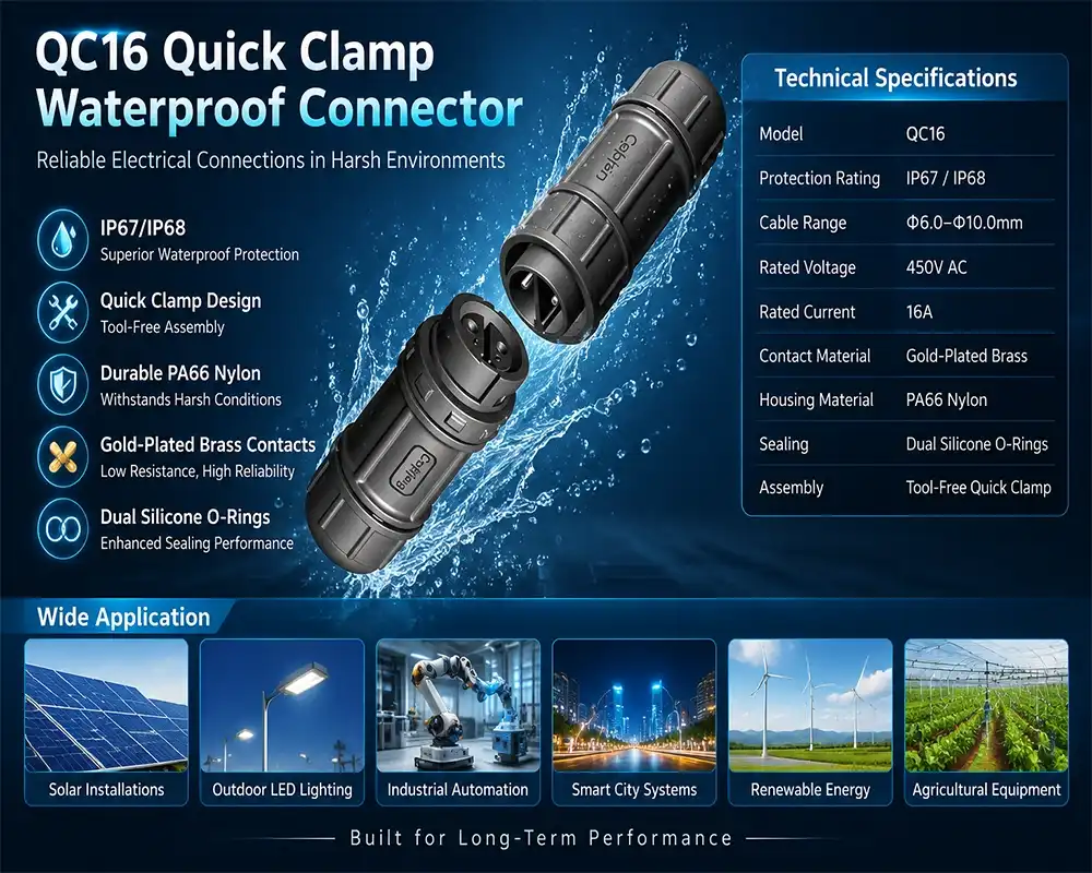 QC16 quick clamp waterproof connector QC16 quick clamp waterproof connector