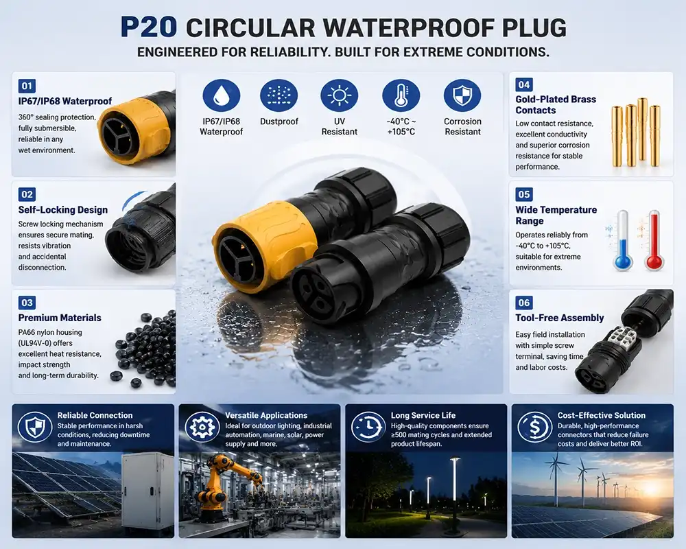 P20 circular waterproof plug P20 circular waterproof plug