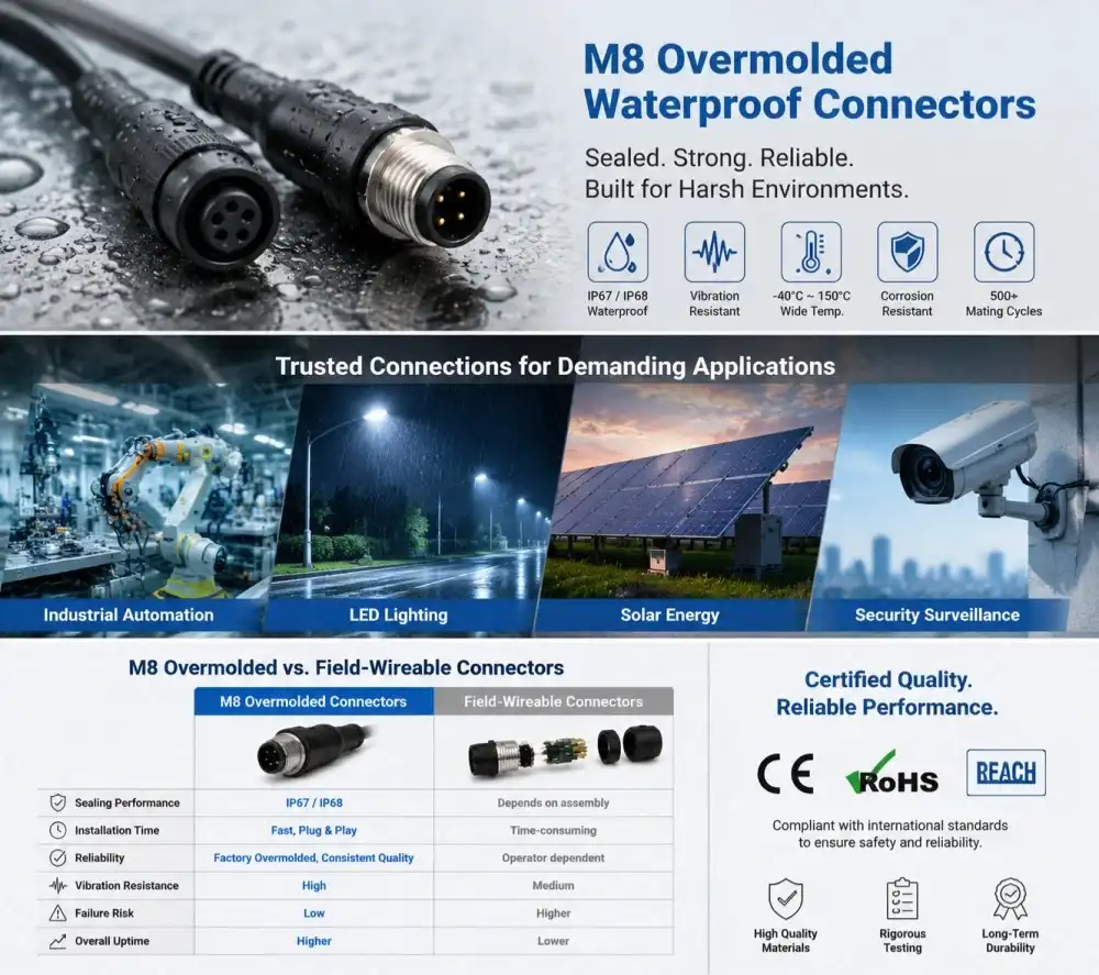 M8 Overmolded Waterproof Connectors application