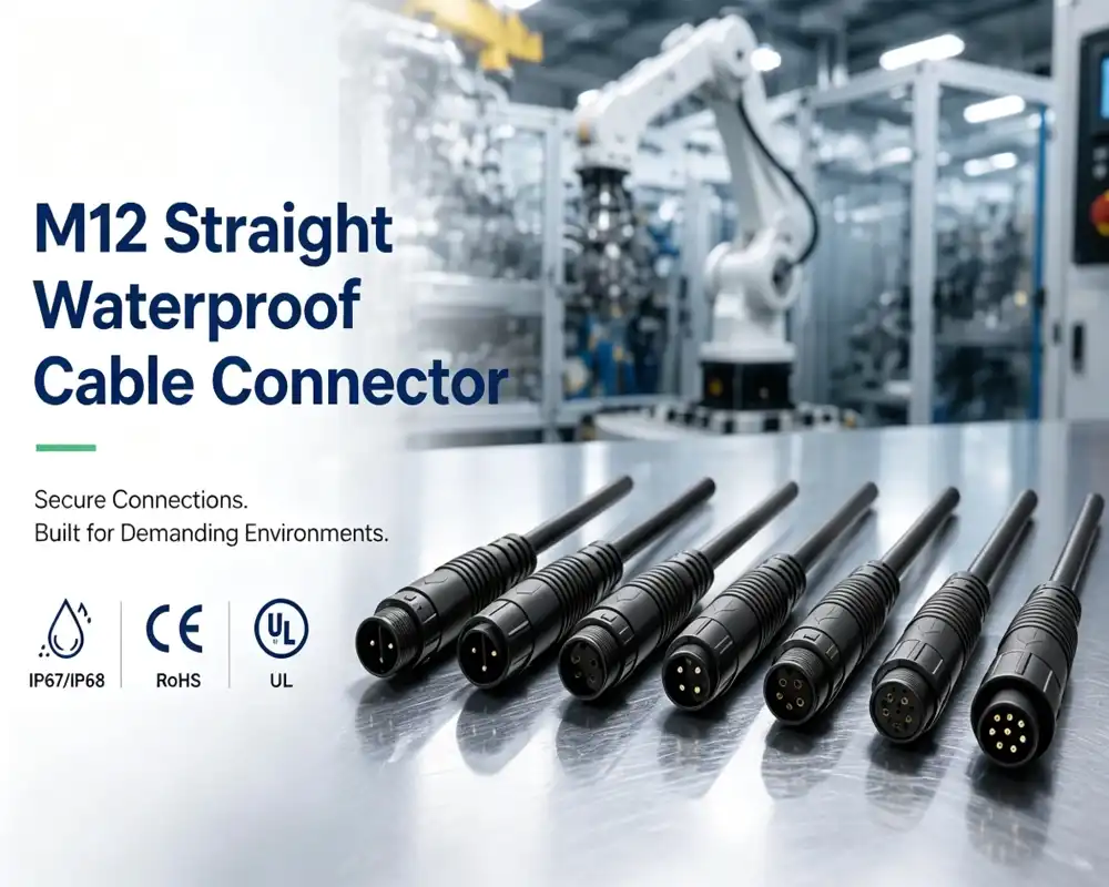 M12 Straight Waterproof Cable Connector M12 Straight Waterproof Cable Connector