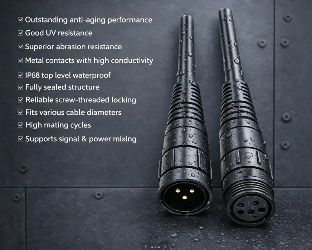 M12 Straight Waterproof Cable Connector advantage