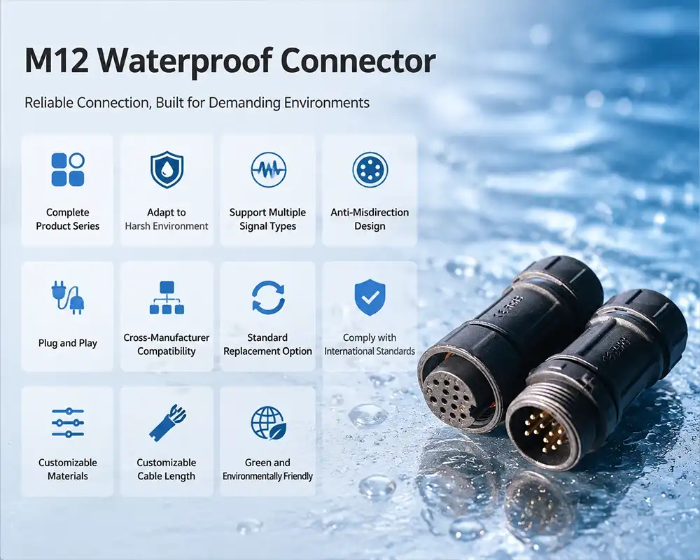 M12 waterproof connector advantage