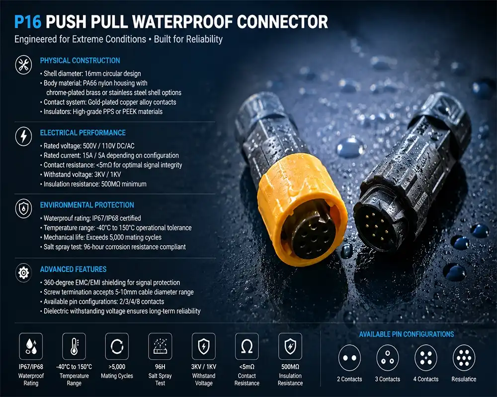 P16 push-pull waterproof connector P16 push-pull waterproof connector