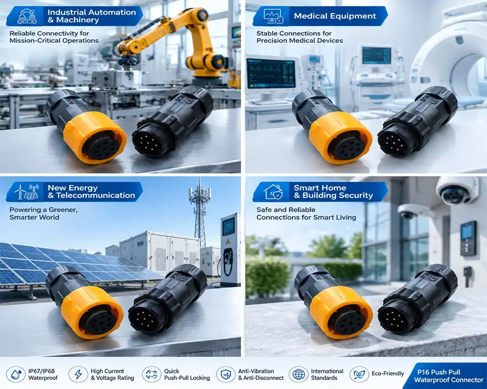 P16 push-pull waterproof connector application