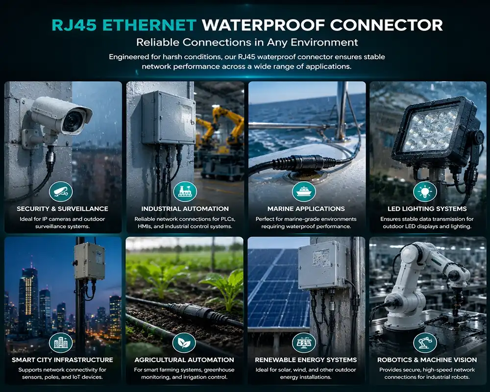 RJ45 Ethernet waterproof connector application RJ45 Ethernet waterproof connector application