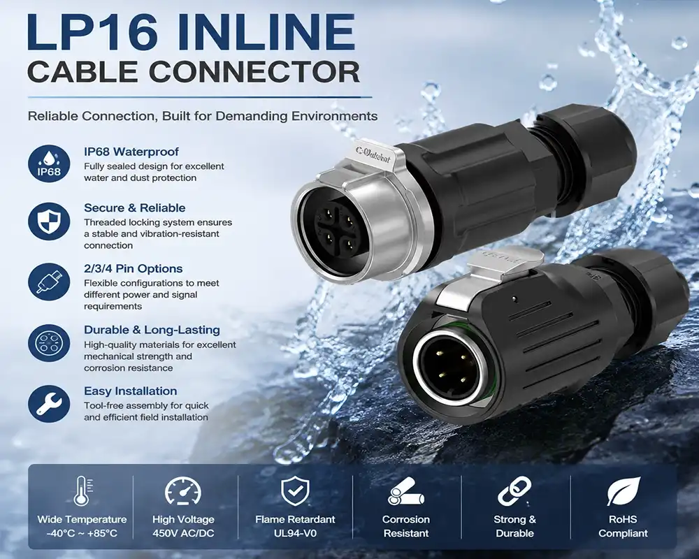 LP16 inline cable connector advantage LP16 inline cable connector advantage