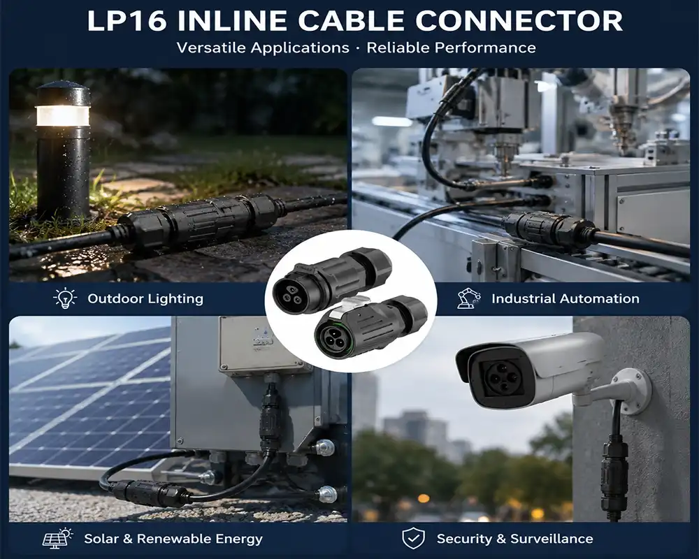 LP16 inline cable connector application LP16 inline cable connector application