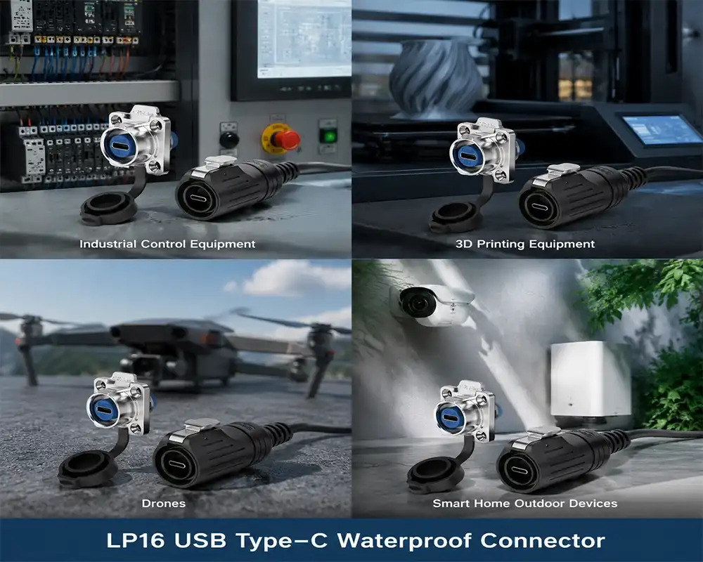 LP16 USB Type-C waterproof connector application LP16 USB Type-C waterproof connector application