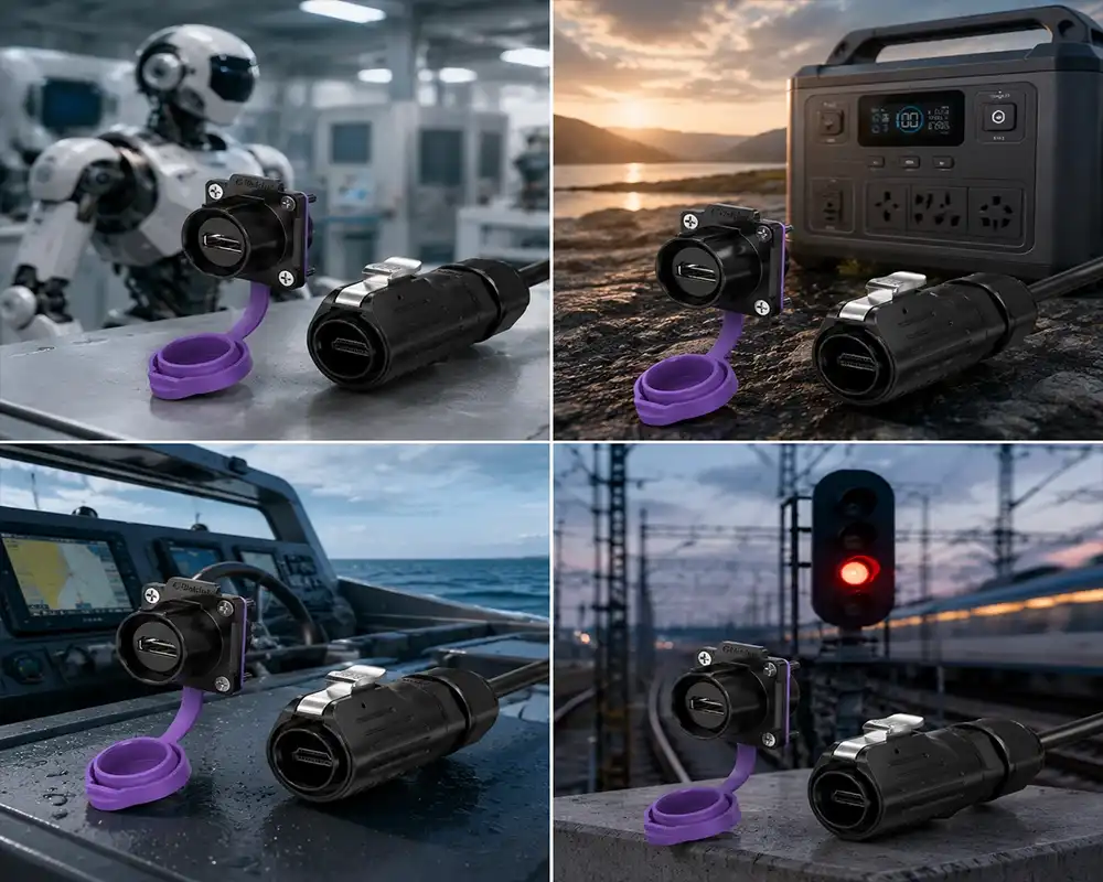 LP16 USB Type-C waterproof connector application LP16 USB Type-C waterproof connector application