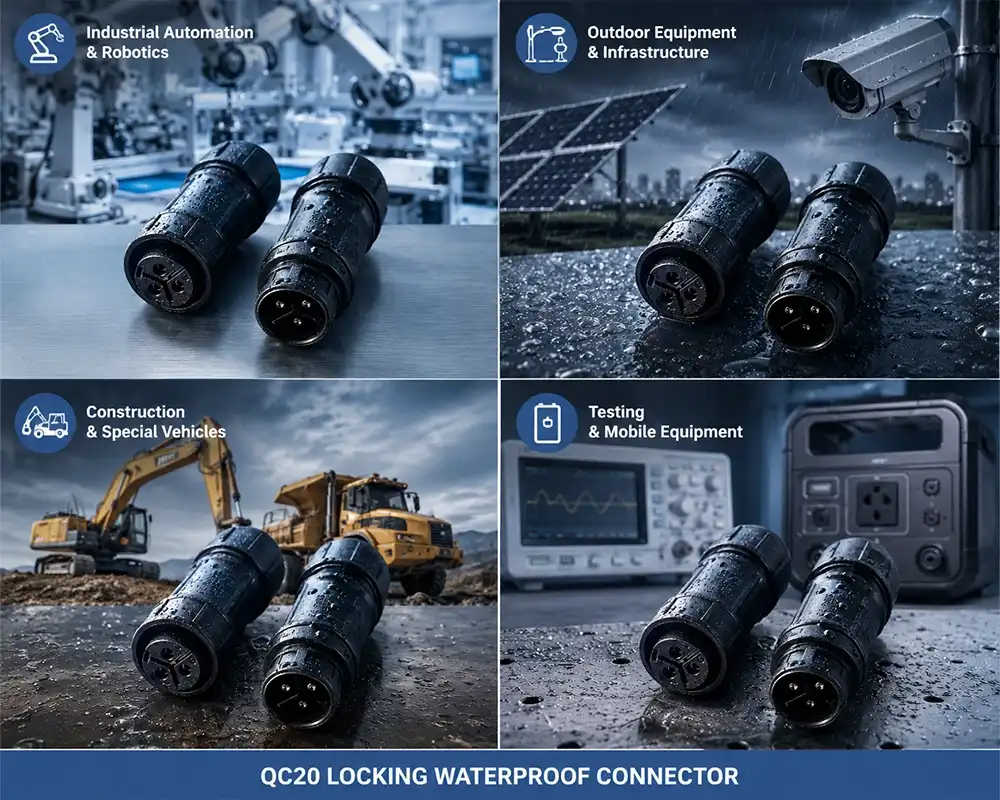 QC20 locking waterproof connector application QC20 locking waterproof connector application