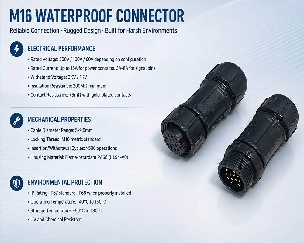 M16 waterproof connector