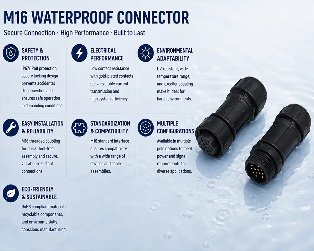 M16 waterproof connector advantage M16 waterproof connector advantage