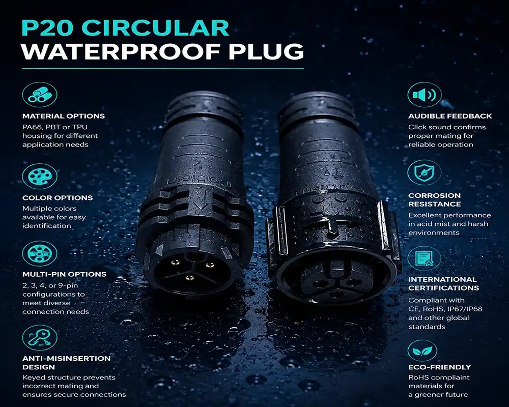 P20 circular waterproof plug advantage P20 circular waterproof plug advantage