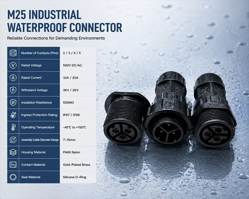 M25 industrial waterproof connector