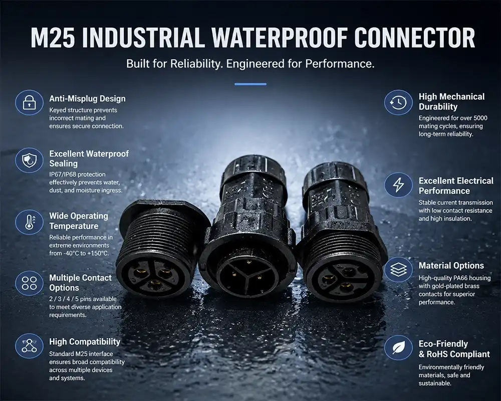 M25 industrial waterproof connector advantage M25 industrial waterproof connector advantage
