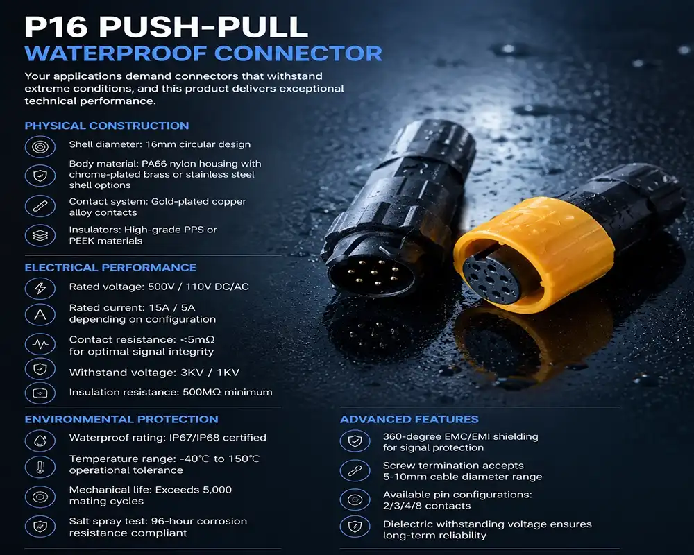 P16 push-pull waterproof connector P16 push-pull waterproof connector