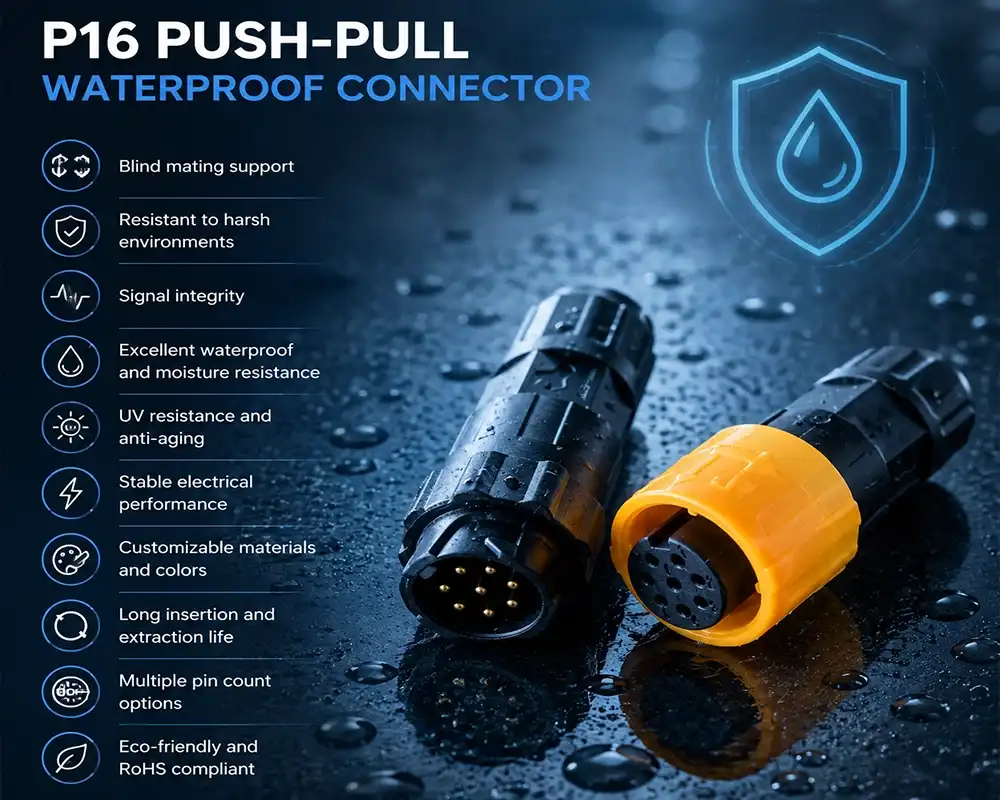 P16 push-pull waterproof connector advantage P16 push-pull waterproof connector advantage
