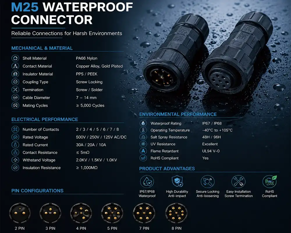 M25 industrial waterproof connector M25 industrial waterproof connector