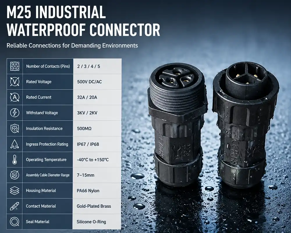 M25 industrial waterproof connector