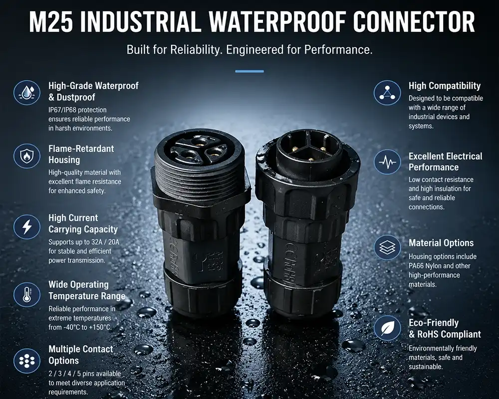 M25 industrial waterproof connector advantage