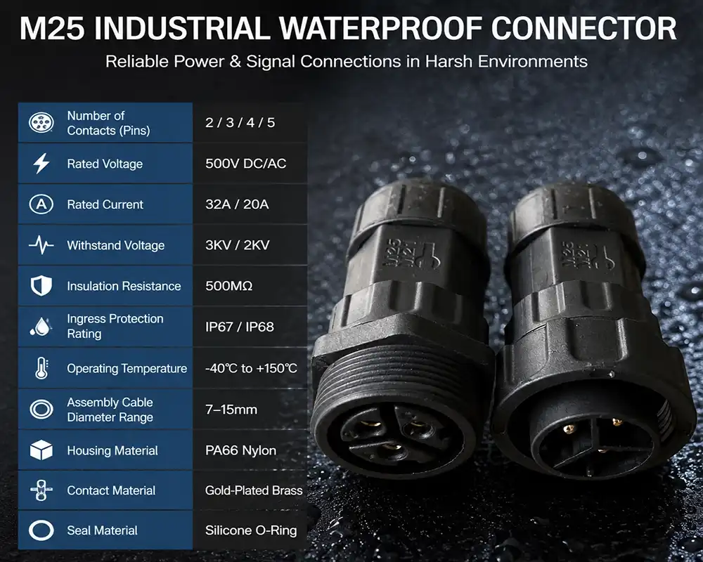 M25 overmolded waterproof connector M25 overmolded waterproof connector