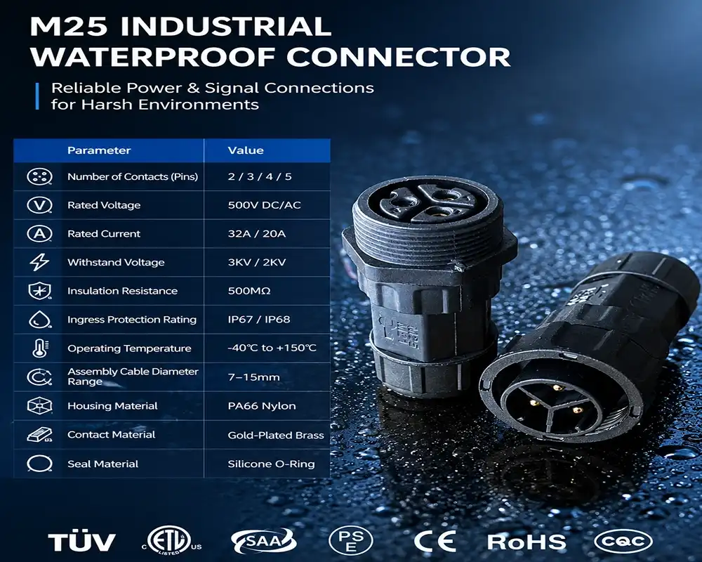 M25 industrial waterproof connector
