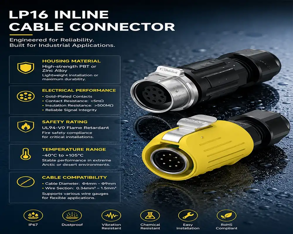 LP16 inline cable connector