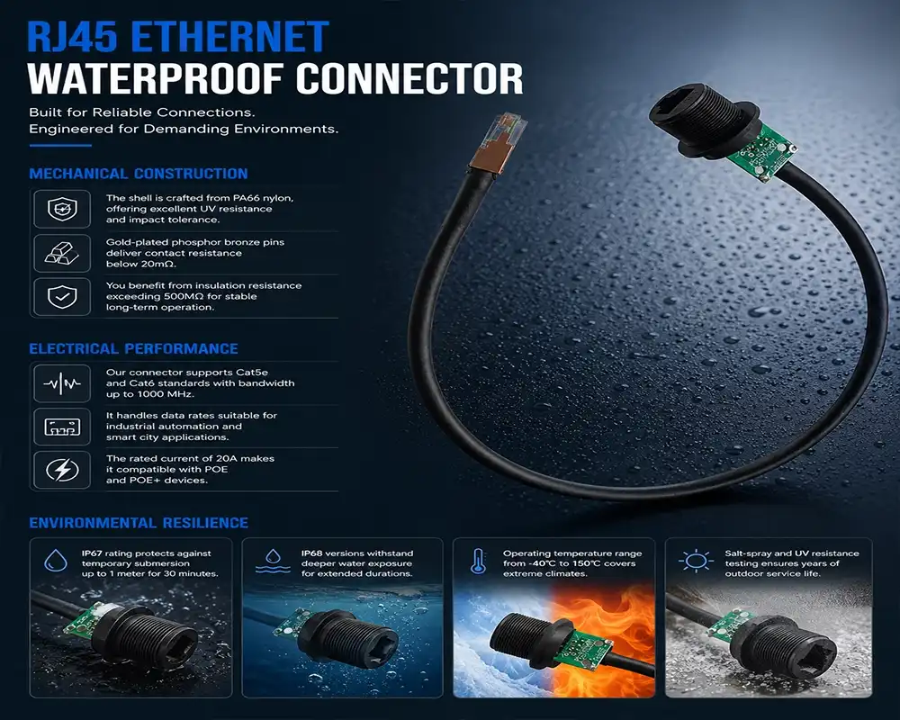 RJ45 ethernet waterproof connector RJ45 ethernet waterproof connector