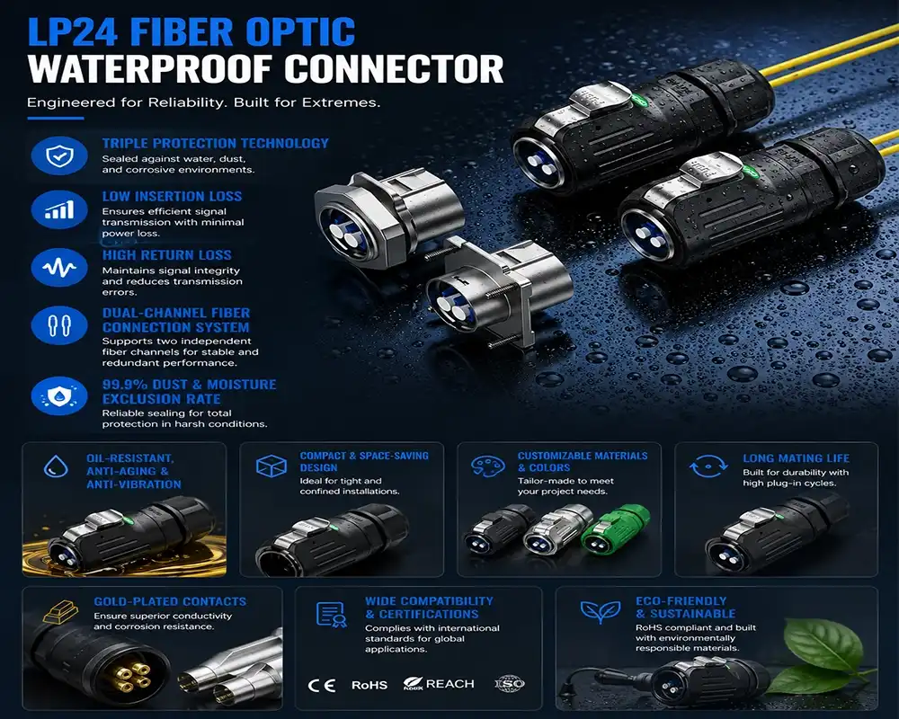 LP24 Fiber Optic Waterproof Connector advantage