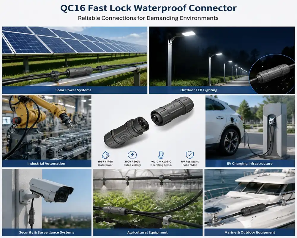 QC16 fast Lock waterproof connector application QC16 fast Lock waterproof connector application
