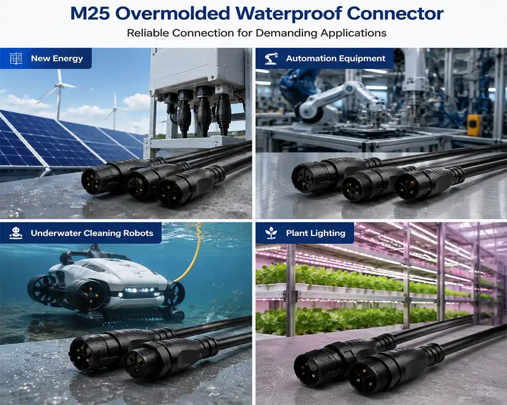 M25 overmolded waterproof connector application M25 overmolded waterproof connector application
