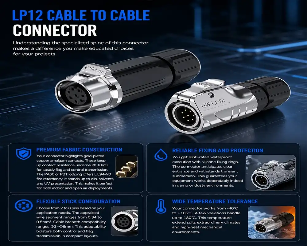 LP12 cable to cable connector