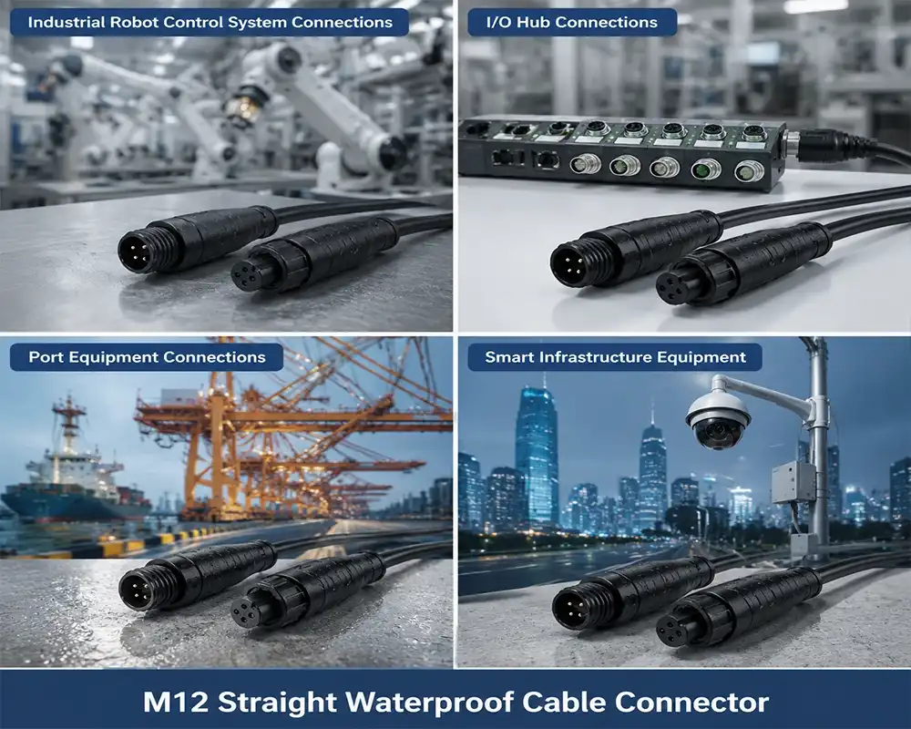 M12 straight waterproof cable connector application M12 straight waterproof cable connector application