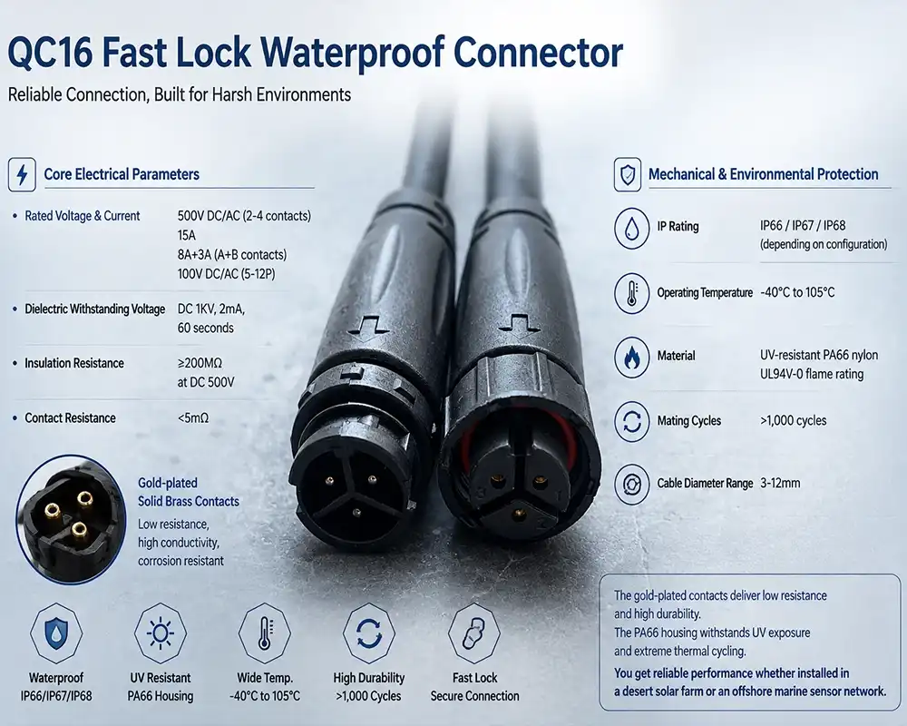 QC16 fast Lock waterproof connector QC16 fast Lock waterproof connector