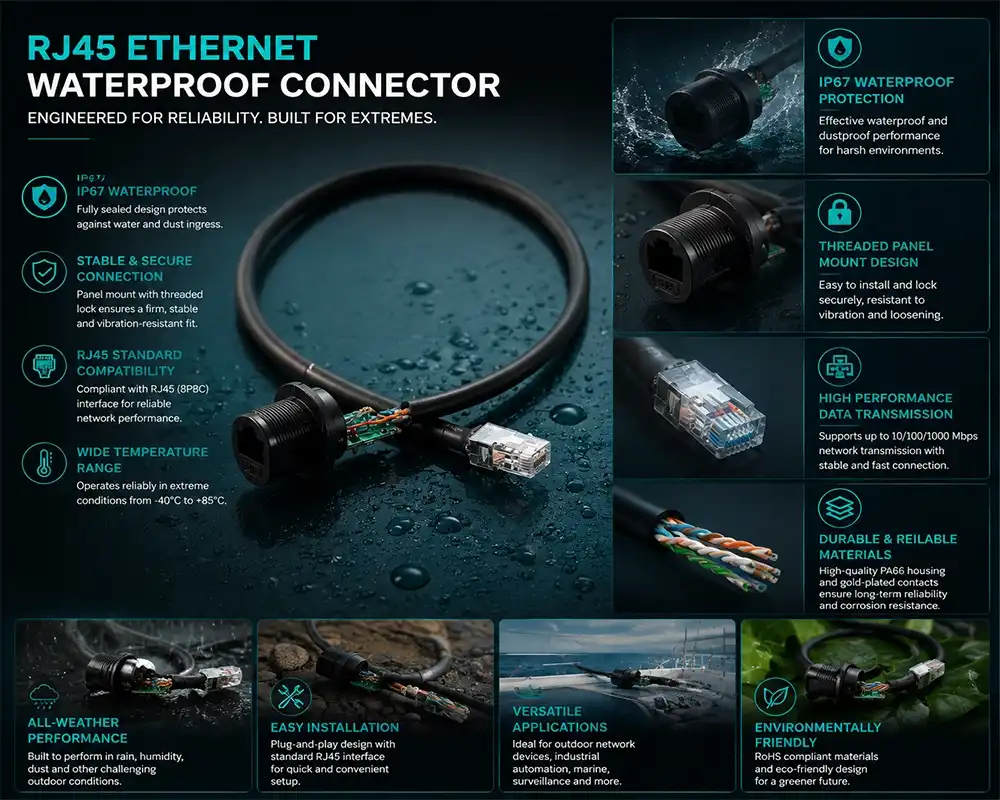 RJ45 Ethernet waterproof connector advantage RJ45 Ethernet waterproof connector advantage