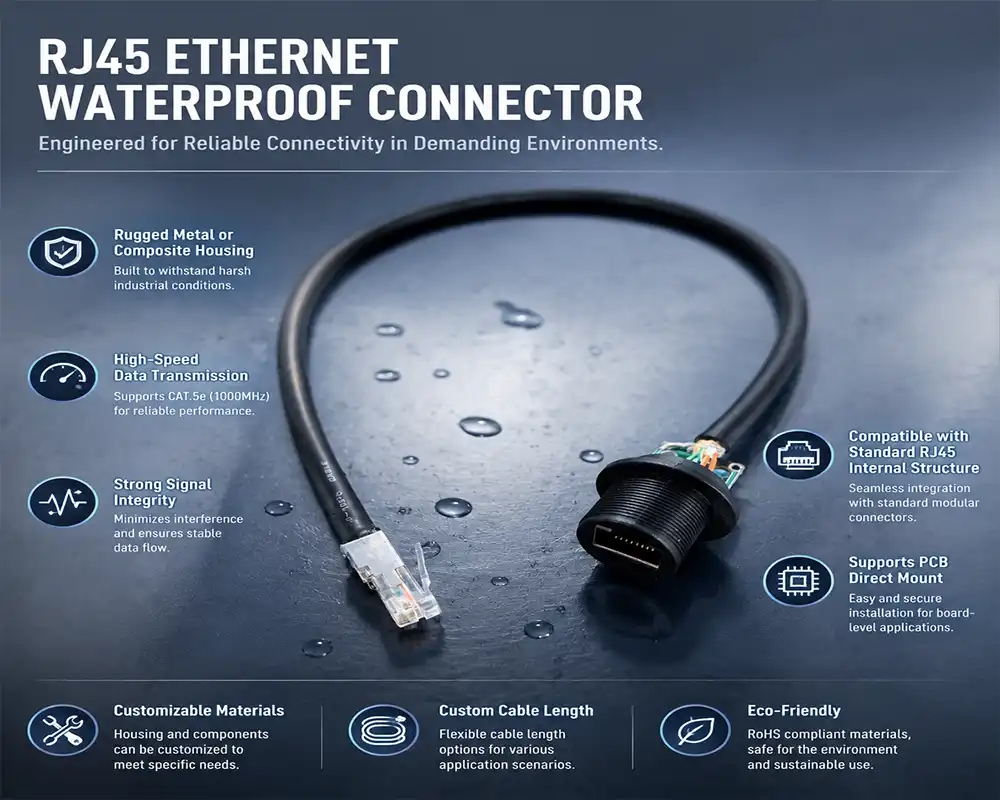 RJ45 Ethernet waterproof connector advantage