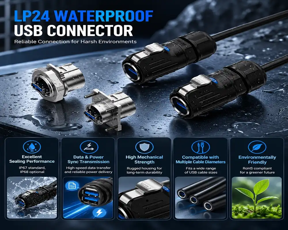 LP24 Waterproof USB Connector advantage LP24 Waterproof USB Connector advantage