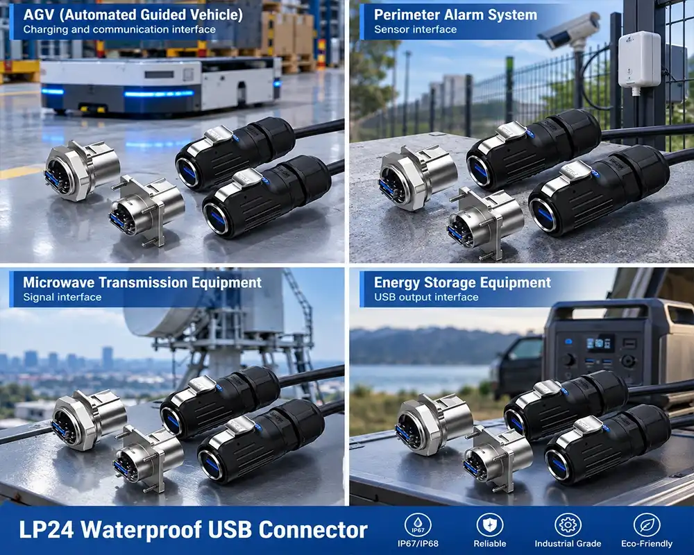 LP24 Waterproof USB Connector application LP24 Waterproof USB Connector application