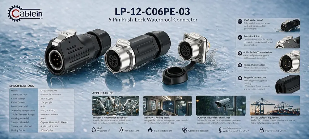 LP12 6-Pin Hybrid Waterproof Plug Product Brief LP12 6-Pin Hybrid Waterproof Plug Product Brief